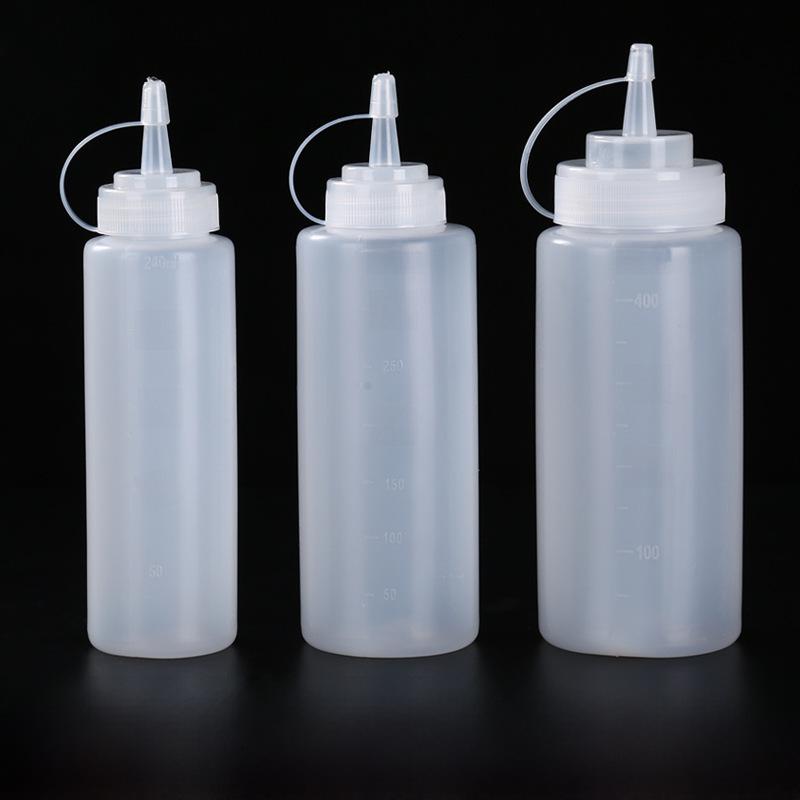 Бутылка для соуса PE Squeeze объемом 240 мл со шкалой для кетчупа и салата