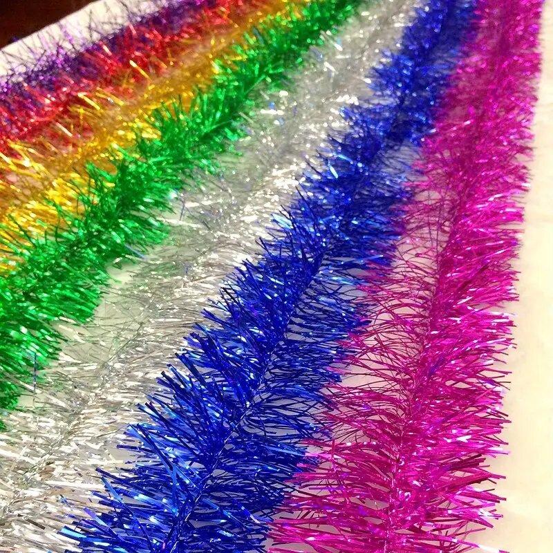 Простые свадебные гирлянды, украшения, украшения, барные стойки, вечеринка, 1,9 м, рождественские украшения, ленты, разноцветные полоски для рождественской елки