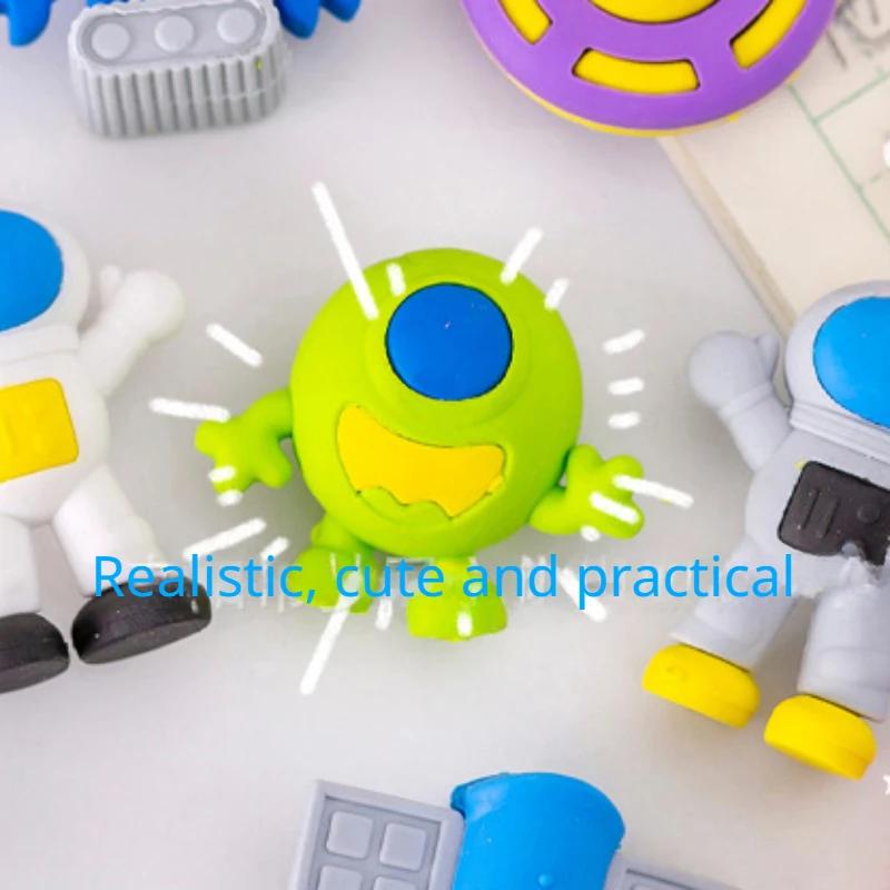 Креативный милый мультфильм астронавт инопланетянин космический корабль спутниковый ластик школьные канцелярские принадлежности школьные принадлежности детский подарок офисные аксессуары