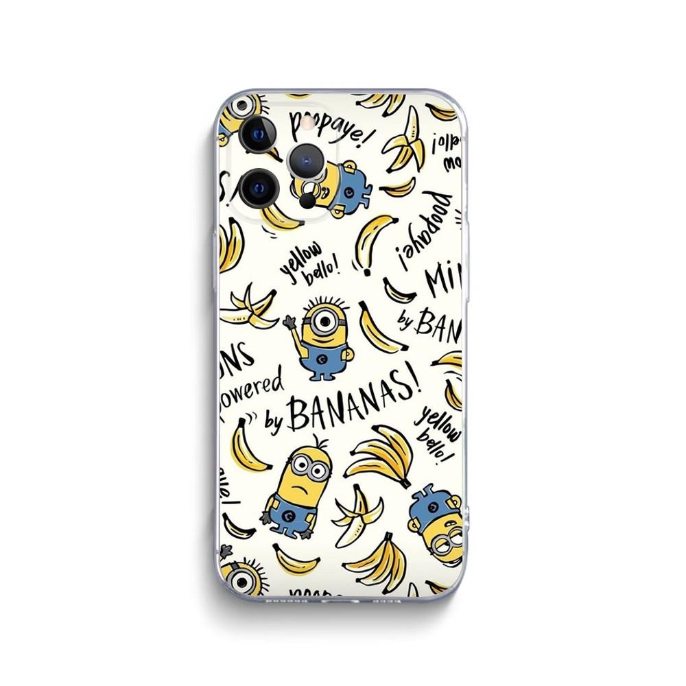 Чехол для телефона M-MinionsS-S Банановый для iPhone 15,14,13,12,11 Plus,Pro,Max,XR,XS,X,7,8 Plus,SE,Mini Прозрачный Силиконовый Мягкий