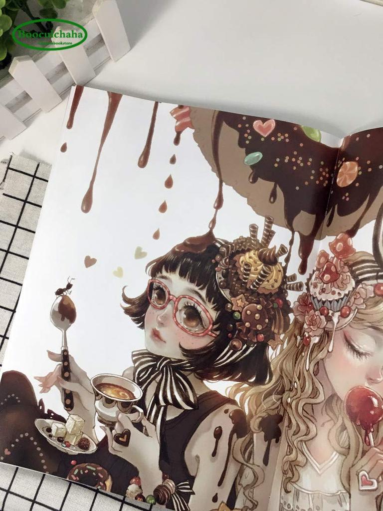 2 Pack Chinese Aesthetic Ancient Style Line Drawing Book Colored Pencil Illustration Comic Path Sweep Flower -