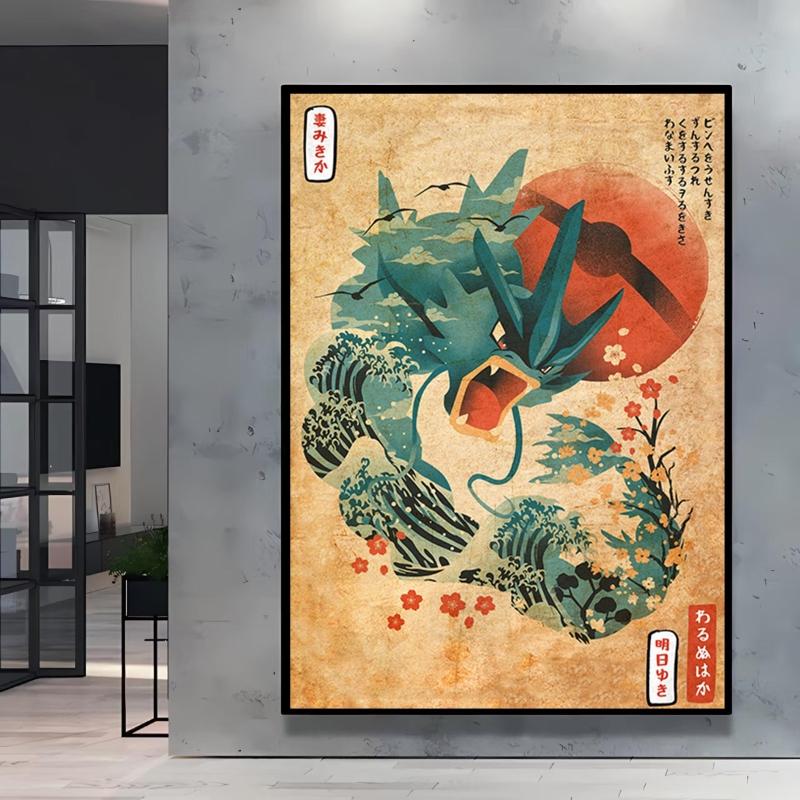 Classic Canvas Hd Prints Poster  Charizard Blastoise Cartoon Character High Quality Home Living Room Mural Decorative