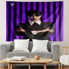 Wednesday Print Tapestry, Backdrop, Easy Setup, Ideal for Bedroom, Office & Living Room, with Aesthetic Wall Hanging Decor.