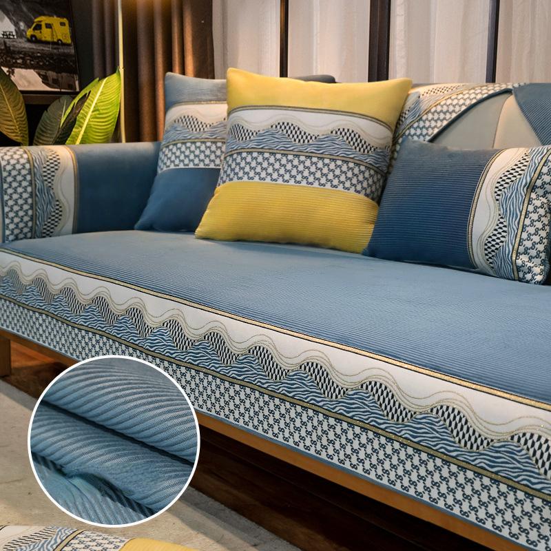 Модная подушка для дивана, всесезонная простая современная подушка, противоскользящая подушка, кожаный чехол для дивана, полное покрытие, тканевое полотенце