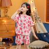 2024 Children's Summer Cotton Short-Sleeve Pajama Set - Princess Design for Girls