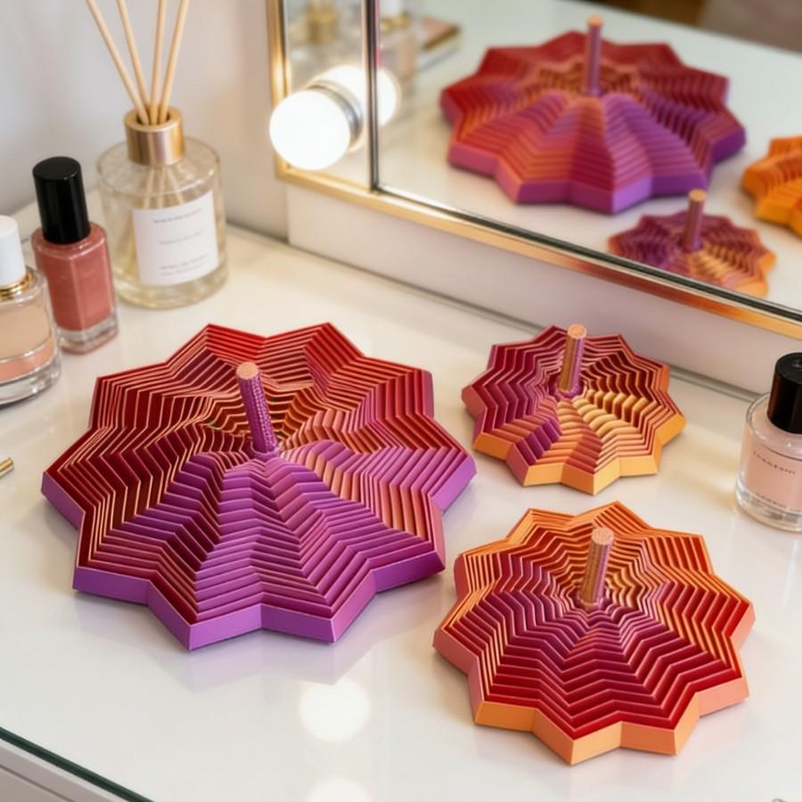 8,5 см 3D-печатная звезда для снятия стресса, оптическая иллюзия, складная игрушка-головоломка, многоугольная башня-редиска, спиральная настольная игрушка