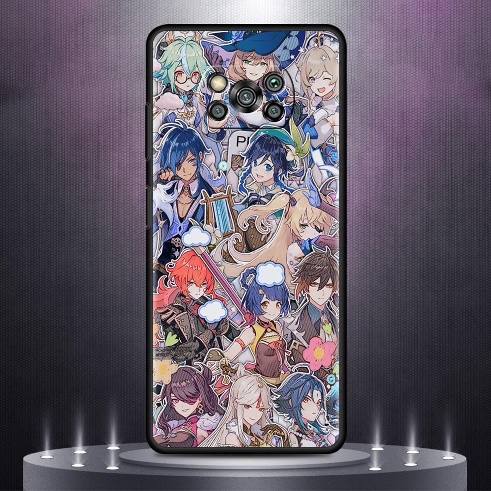 Phone Case For Xiaomi Mi Poco X3 NFC 10T Pro 11T 11 Lite Note 10 M3 9T F3 CC9 Black Soft Cover A2 F1 Shell Genshin Impact Fundas