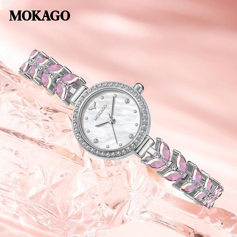 MOKAGO 8167 Elegant Women's Quartz Watch Vintage Ladies Waterproof Business Watches for Woman