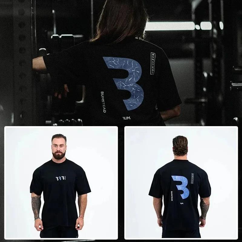 Футболка CBUM Gym Thavage Cotton Men Harajuku с короткими рукавами Футболка для бодибилдинга Спортивные футболки Летние тренировки Тренировка Бег