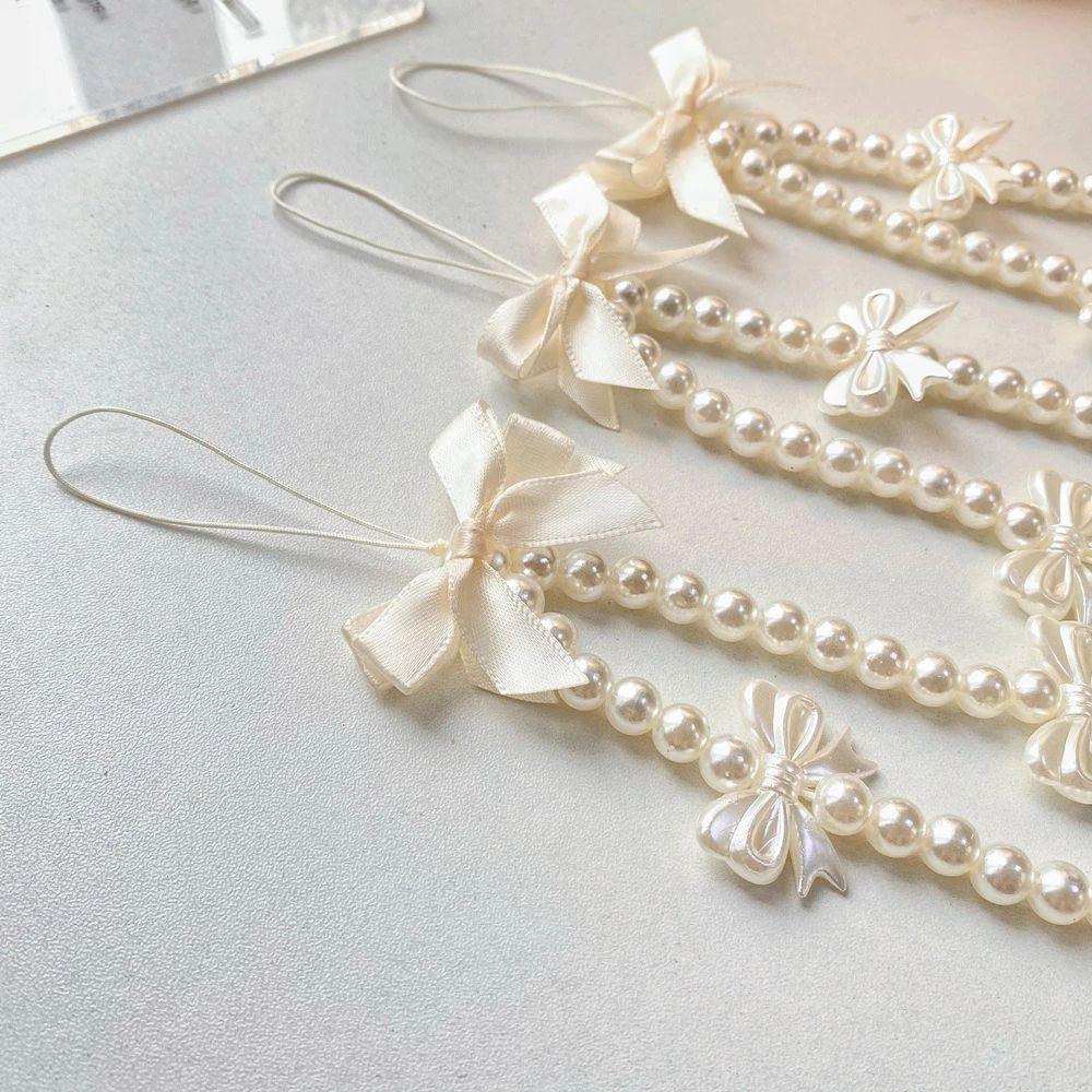 Rope Acrylic Beaded Phone Lanyard Wrist Hand Lanyard Hand Strap Mobile Phone Straps Phone Charm