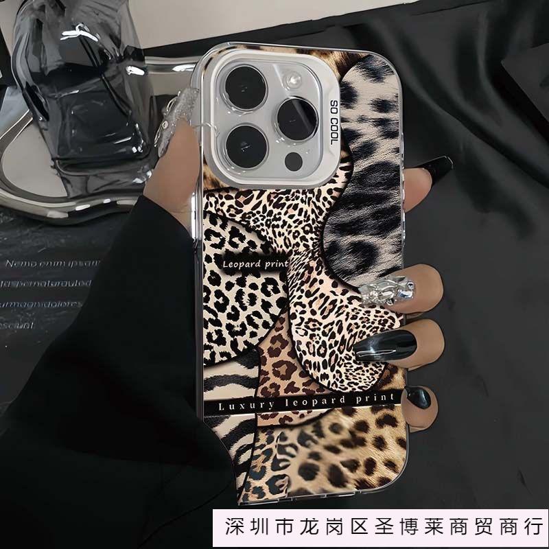 Новая модель с леопардовым принтом подходит для чехлов iPhone 16, персонализации iPhone 15 Pro Max/14, 13 Pro 12, европейских и американских 11XR