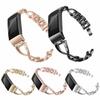 Diamond Decor Zinc Alloy Chain Watch Strap for Fitbit Charge 2