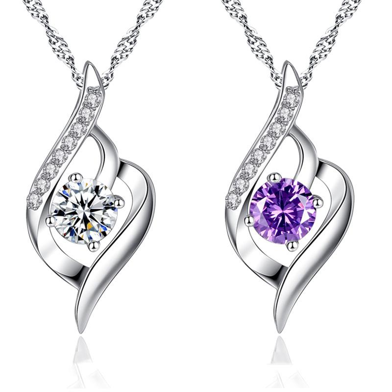 Серебряный кулон-ангел S925, женское ожерелье с микро-инкрустацией, украшение из серебра