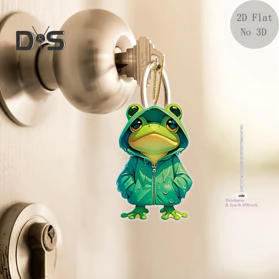 2D плоская лягушка украшение акриловая мультяшная лягушка подвеска для салона автомобиля подвеска лягушка для рюкзака брелок