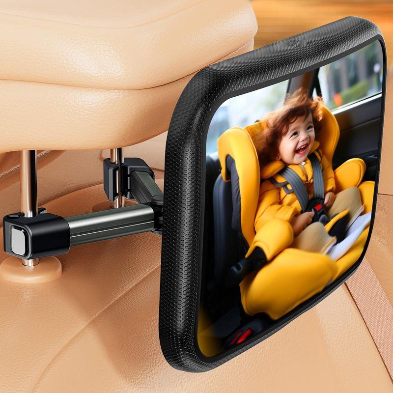 Baby Car Mirror hook clip design child safety seat observation mirror adjustable safety anti-shatter baby back seat monitor