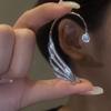 Роскошные серьги-клипсы с крыльями и бриллиантами Flash, роскошные трендовые серьги-крылья без пирсинга, висячие уши