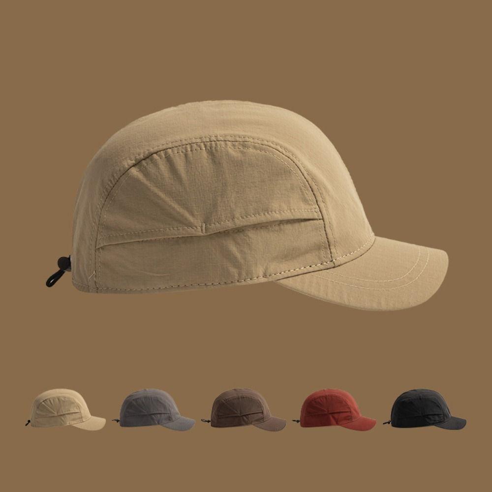 Japanese Style Short Brim Baseball Cap Nylon Peaked Cap Versatile Sun Hat Men
