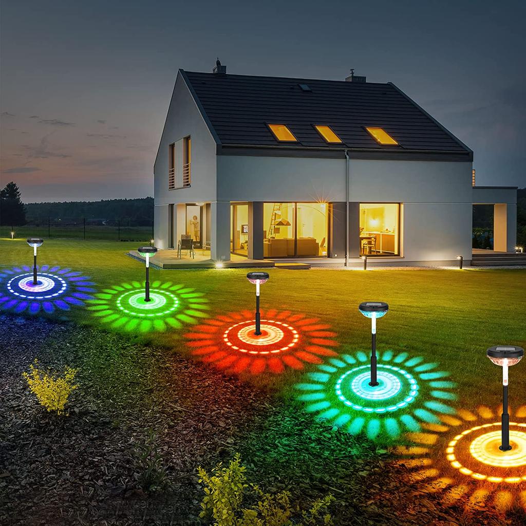 Garden Outdoor Solar LED Lights RGB Multi-Color Lighting Solar Path Lawn Light Christmas Garden Decorative Landscape Shine Lamps