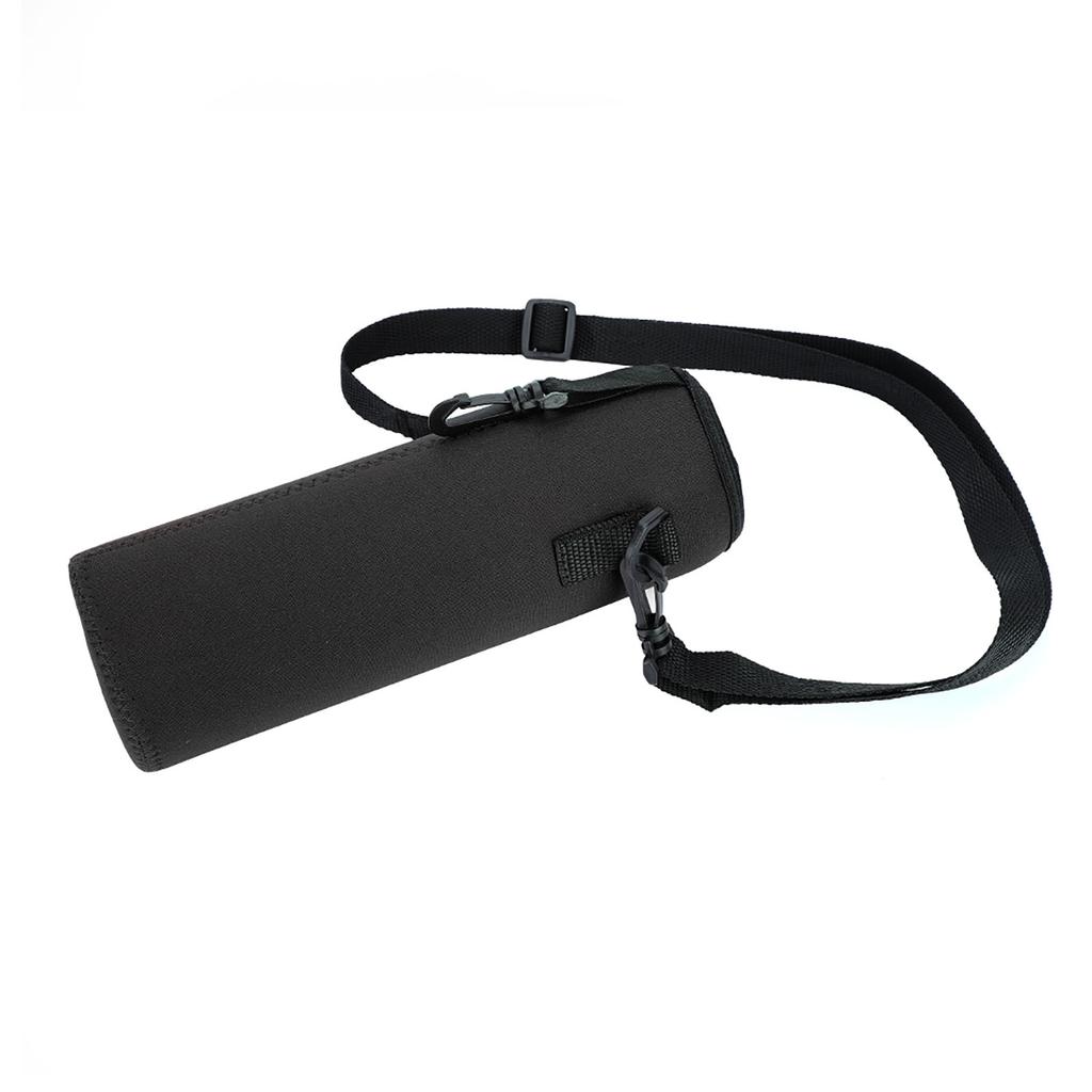 Сумка-держатель для термобутылки для спорта на открытом воздухе, чехол с защитой от ожогов и ремешком (черный)