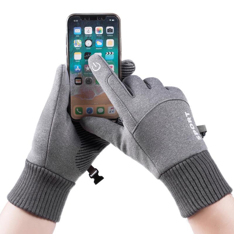 Зимние теплые перчатки для рыбалки для мужчин, водонепроницаемые термонескользящие перчатки с сенсорным экраном для бега на открытом воздухе, езды на велосипеде, лыжи, сноуборд