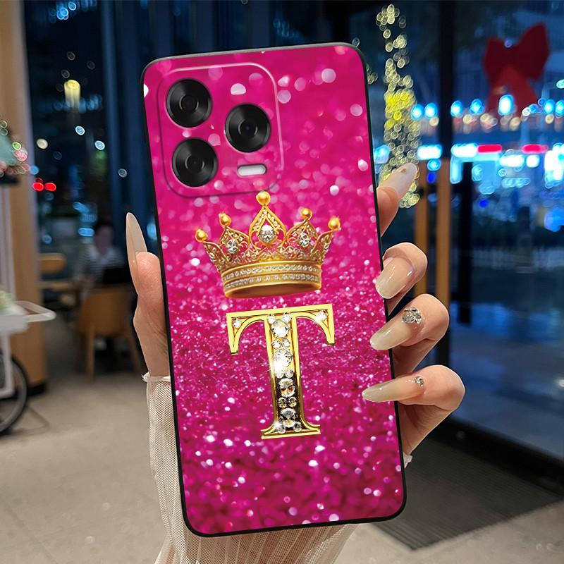 Чехол для ZTE Blade V70 Vita/Nubia V70 Дизайн Мягкий Силикон Черный Чехол Ударопрочный Красивый Модный Корона Буква Узор Оболочка