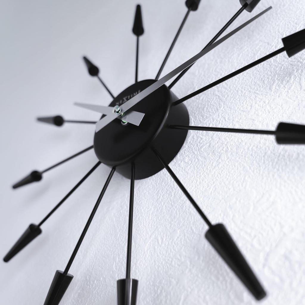 Часы настенные NEXTIME PLUG INN стильные черные, крутые, бесшумные, 36 см, средние.