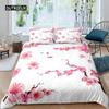 Комплект постельного белья с персиковым цветком, комплект постельного белья с цветущим цветком размера King Size для подростков и женщин, микрофибра, розовый цветочный двойной пододеяльник