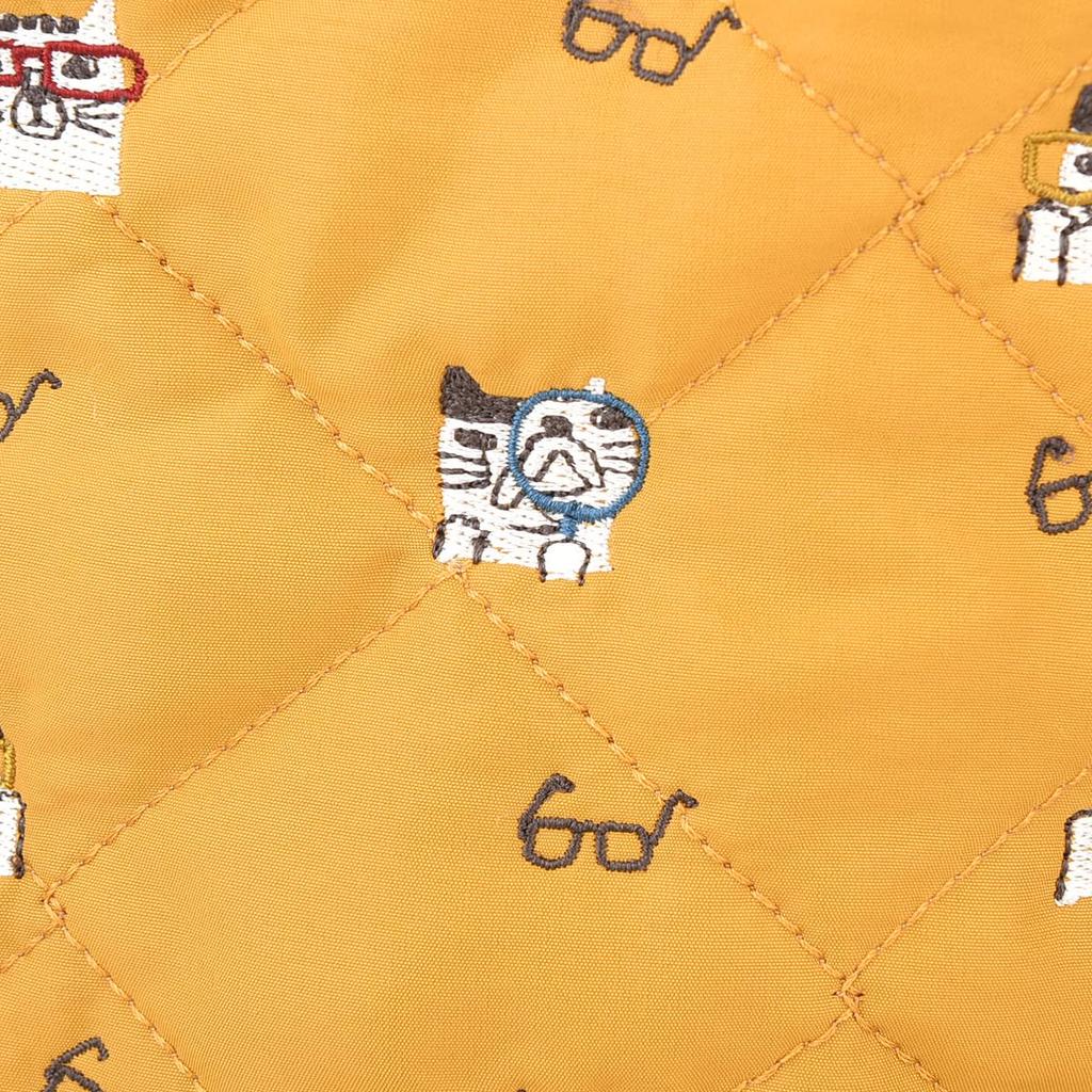 [Kusuguru Japan] Водоотталкивающая стеганая полиэстеровая сумка-тоут, 2-в-1, женская, горчичного цвета