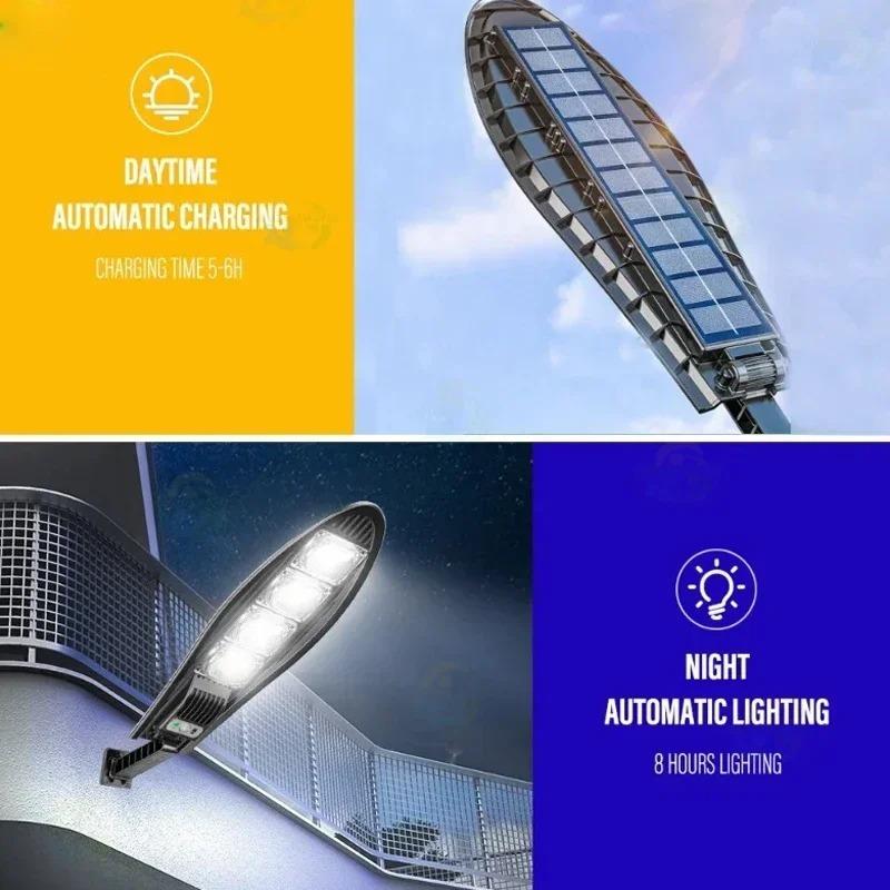 5000LM Яркие солнечные фонари Наружные водонепроницаемые солнечные фонари Датчик движения Солнечное светодиодное наружное освещение Уличный садовый светильник
