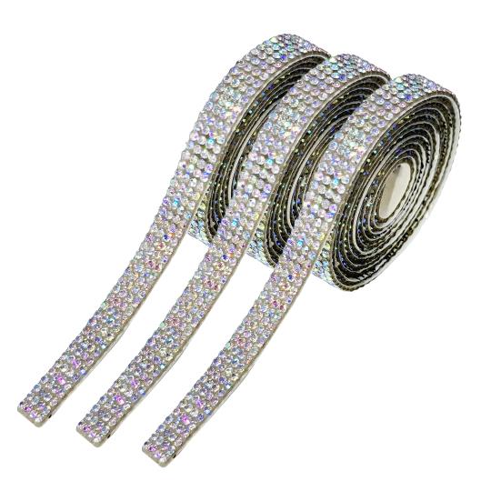3 рулона ленты со стразами, самоклеящиеся искусственные хрустальные полоски, элегантная декоративная отделка, рулон для поделок своими руками, одежды, обуви, сверкающая декоративная лента