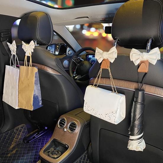 Крючки для автомобиля с бантом, симпатичный крючок для спинки сиденья автомобиля с бантом, прочный кошелек с бантом