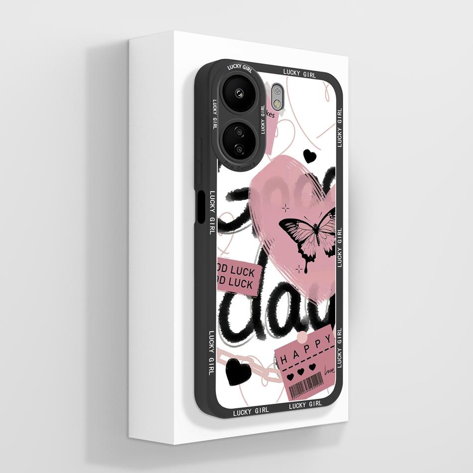 Simple Cover For Poco C65 4G Phone Case Elegant-Butterfly Housing For Xiaomi POCO C 65 Soft Liquid Silicone Fashion Back Covers