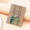 2Pcs Versatile Fine Crafts Simple Adjustable Magnet Attracting Hexagonal Stone Charm Necklaces Lover