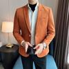 Модный костюмный пиджак мужской приталенный из оленьего бархата элегантный роскошный блейзер пальто деловой кэжуал свадебный костюм верхняя одежда мужская