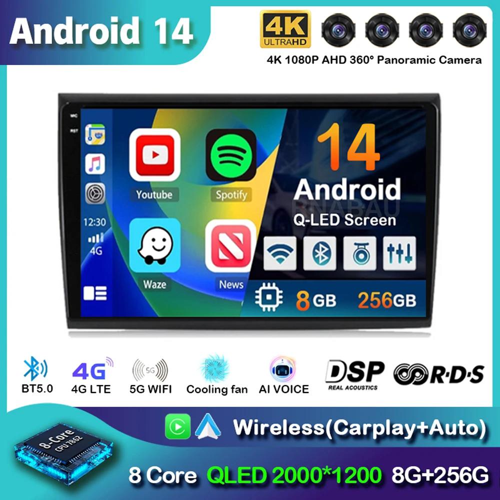 Android 14 Carplay Auto WIFI+4G Car Radio For Fiat Bravo 2007-2012 Multimedia Video Player GPS Navigation Audio 2 Din Stereo DVD