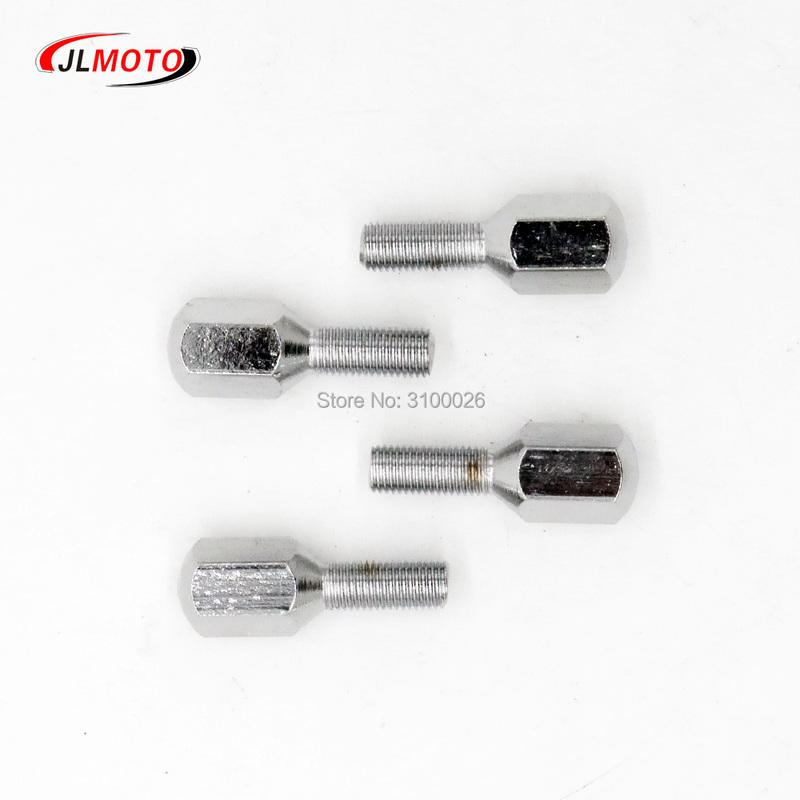 4pcs M10X50 Chrome Wheel Hub Bolt Fit For Jinling Alloy Aluminum Rim Wheel ATV Buggy UTV Quad Bike Go Kart Vehicle Moto Parts