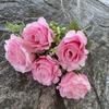 Bridal Silk Bouquet 5branch Artificial Flowers Weddings Decor Photography Props