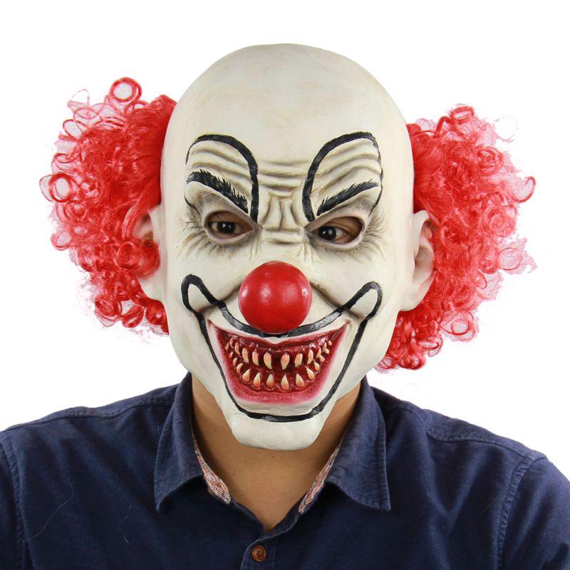 Home Decor Of Halloween Horror Zombie Clown Mask Red Hair Joker Masks Masquerade Party Costume