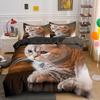 3D Cat Duvet Cover Set Twin Queen King Size Cute Animal Luxury Polyester Bedding Set For Kids Girls Adults Gift With PillowCase