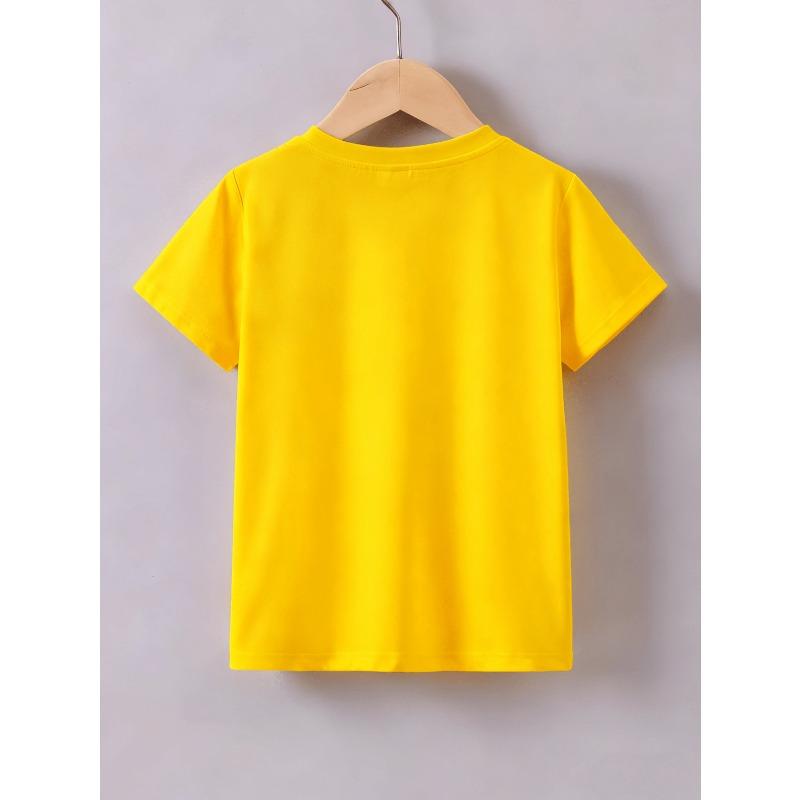Girls Trendy Round Neck T-Shirt, Stylish Short Sleeve for Spring And Summer