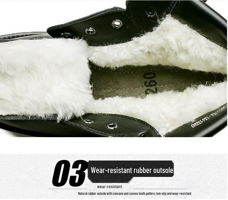 Мужские зимние ботинки Martin из коровьей шерсти: Туфли со стальным носком, противоскользящие, плюс бархат, утолщенный хлопковый материал