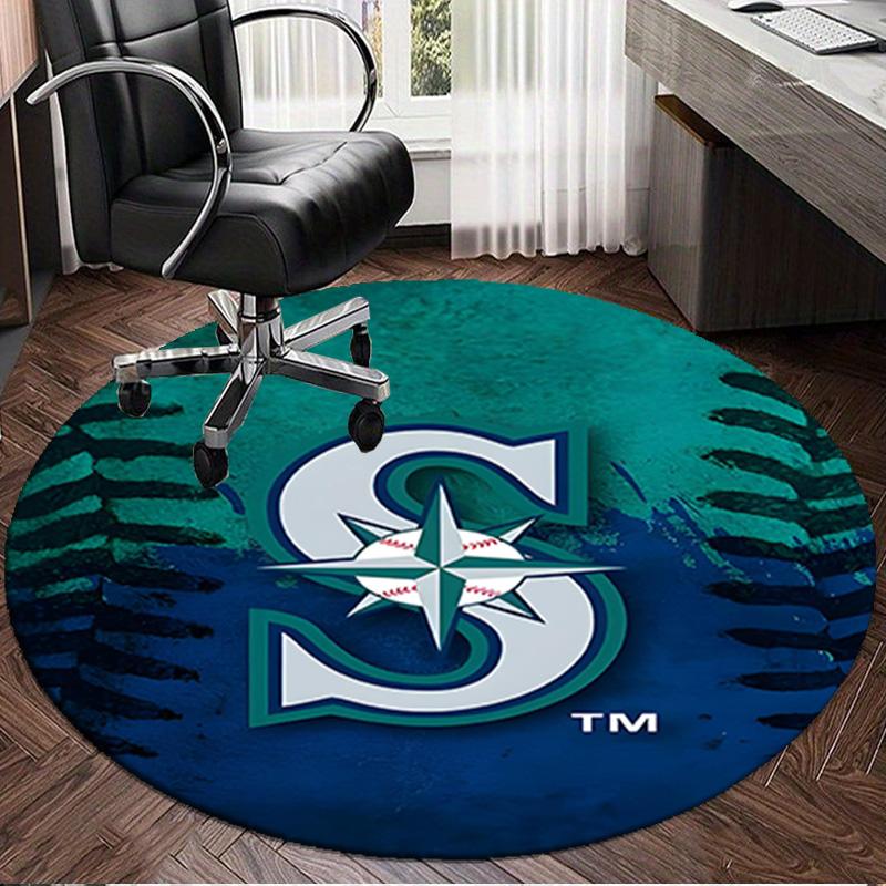 Seattle Logo Round Rug for Livingroom,Bedroom, Palyroom, Chair Rug, Area rug, Circle Carpet, Large Size Fan Christmas gift