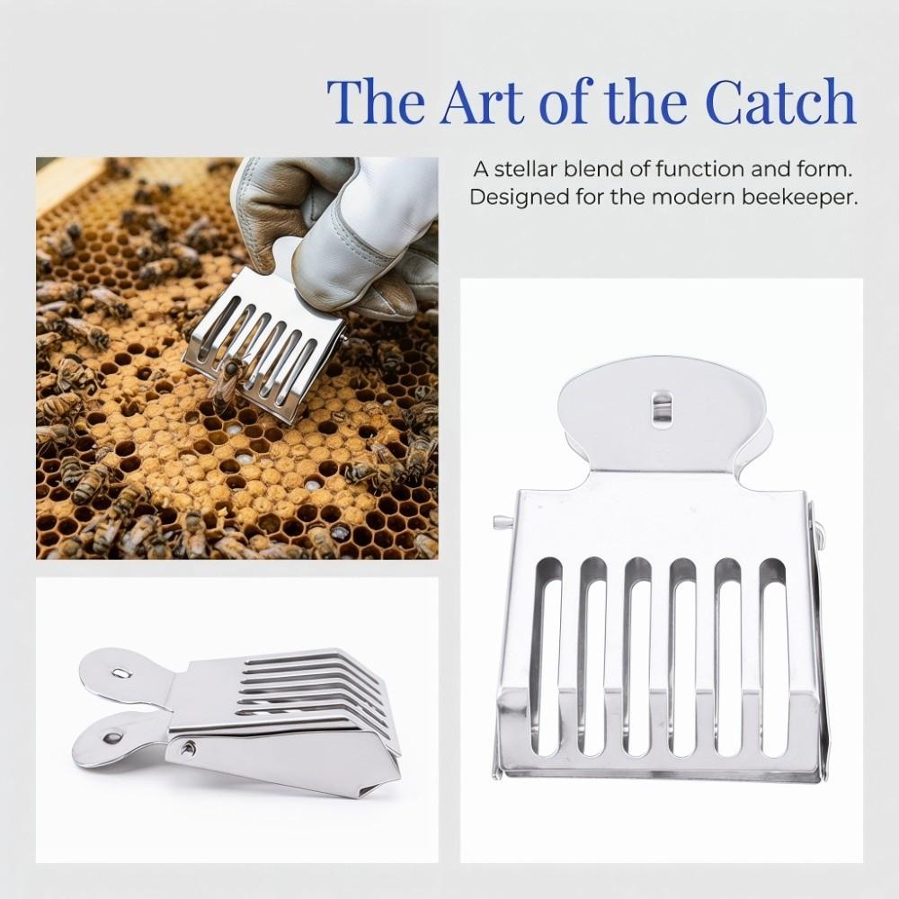 5pcs Durable Queen Bee Catcher Silver Queen Bee Cage Easy to Use Queen Bee Clip Apiculture