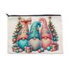 yangyizhi Christmas Theme Makeup Bag, with Black Zipper, Wear-Resistant Toiletry Durable Canvas Storage Pouch, for Stationery And Small Items