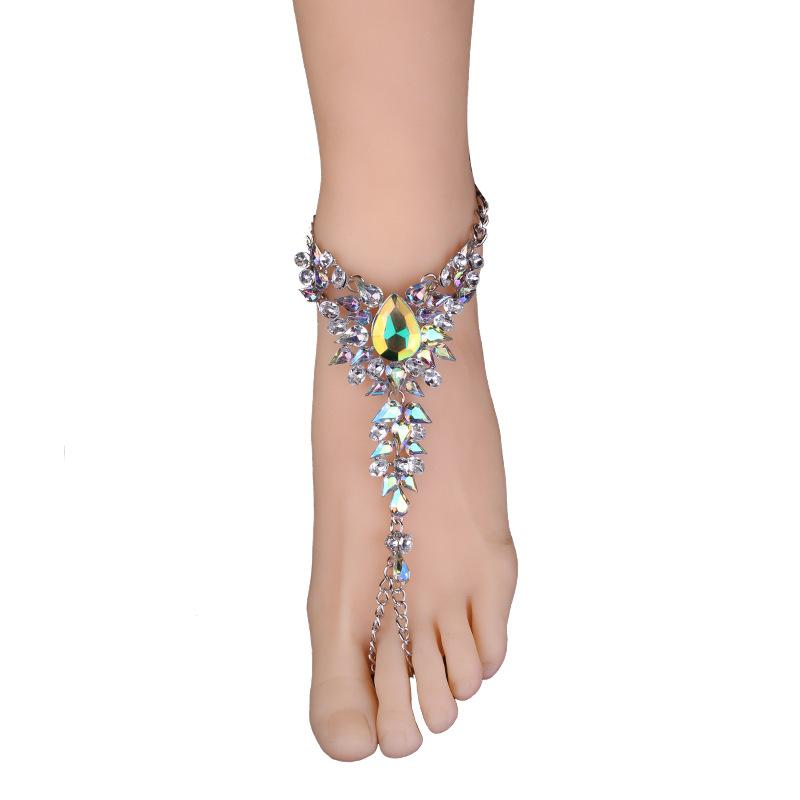 Fashion Simple Exquisite Shimmer Rhinestone Anklet Women Foot Ornaments