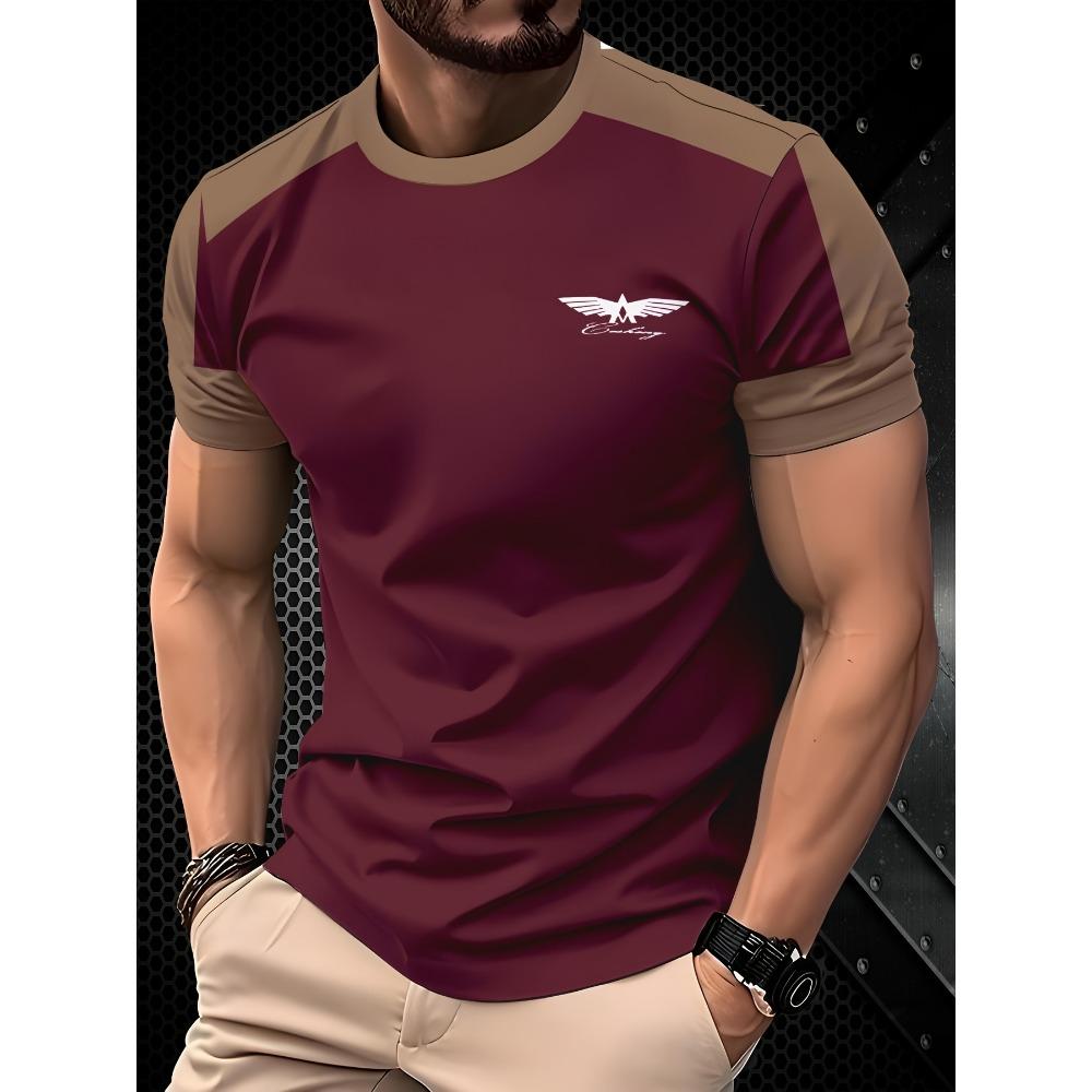 Мужская футболка с коротким рукавом, модная мужская футболка с коротким рукавом, повседневная футболка в полоску, одежда оверсайз