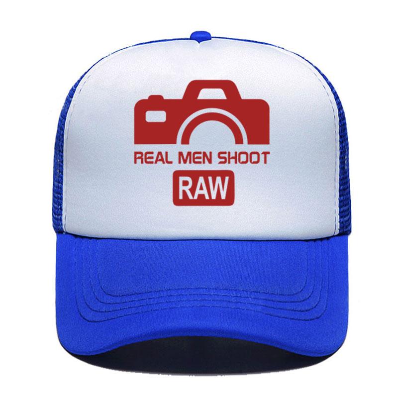 Настоящие летние кепки унисекс SHOOT RAW, сетчатые шапки для женщин унисекс, повседневные шапки, бейсболки в стиле хип-хоп, забавная кепка для фотографа с регулируемым козырьком