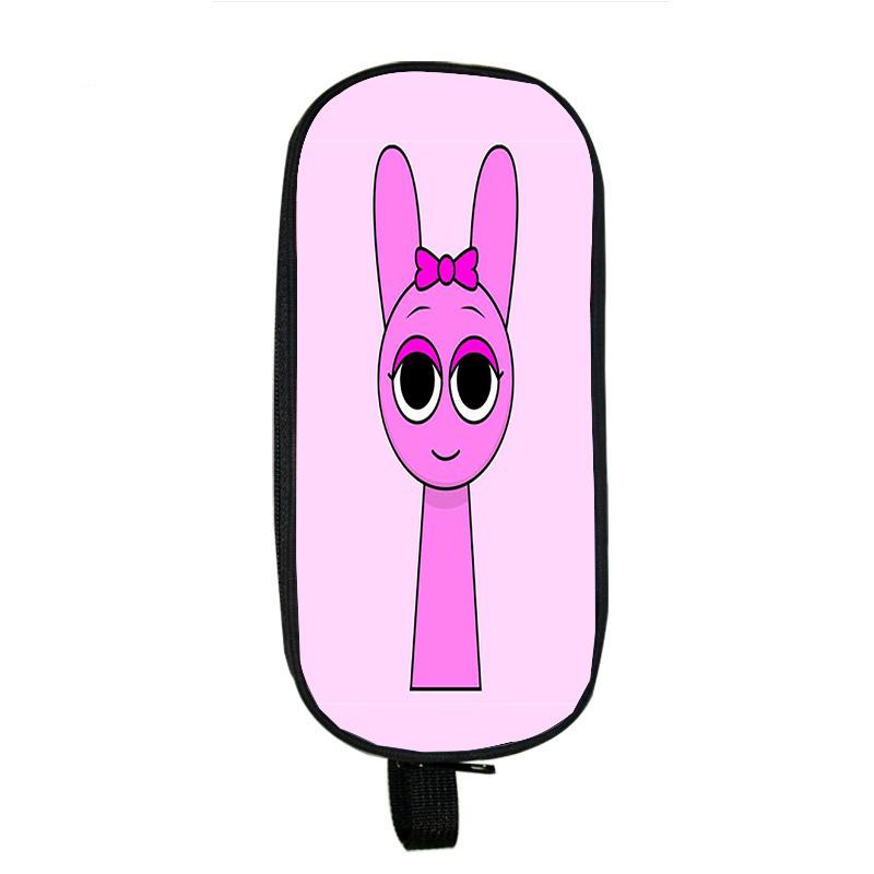 Пенал Sprunki Incredibox для студентов, двухслойный пенал для школьных принадлежностей с игрой в жанре ужасов, канцелярские принадлежности для детей, коробка для ручек