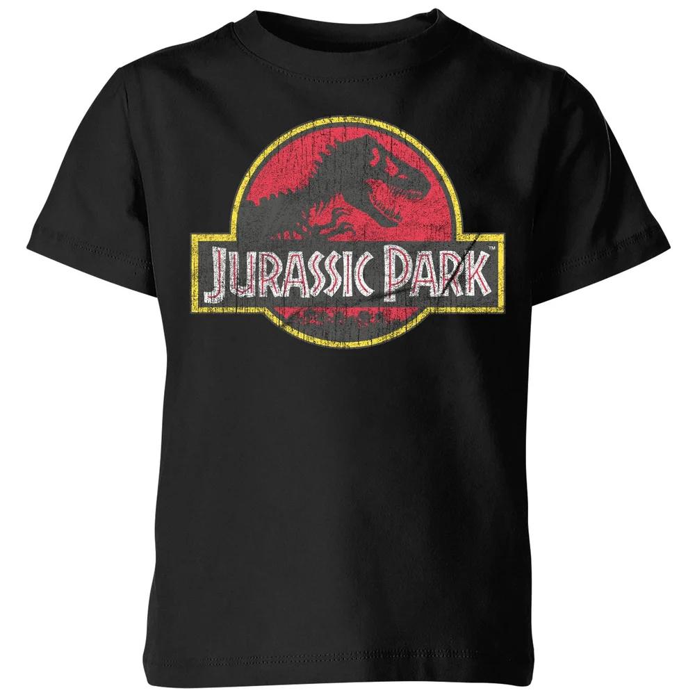 Jurassic Park Logo Vintage Kids' T-Shirt - Black - 3-4 Years