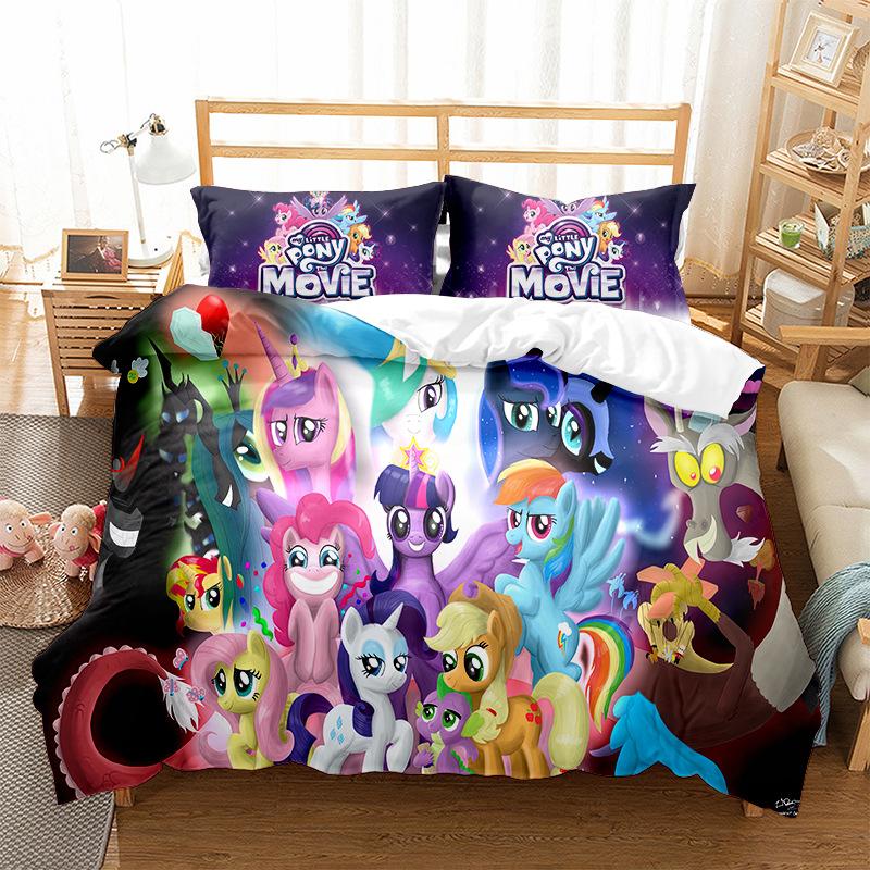 Постельные наборы My Little Pony Одеяло Стеганое покрывало Покрывало Пододеяльник Наволочка Наборы из 2-3 предметов Детский Взрослый размер Домашний декор